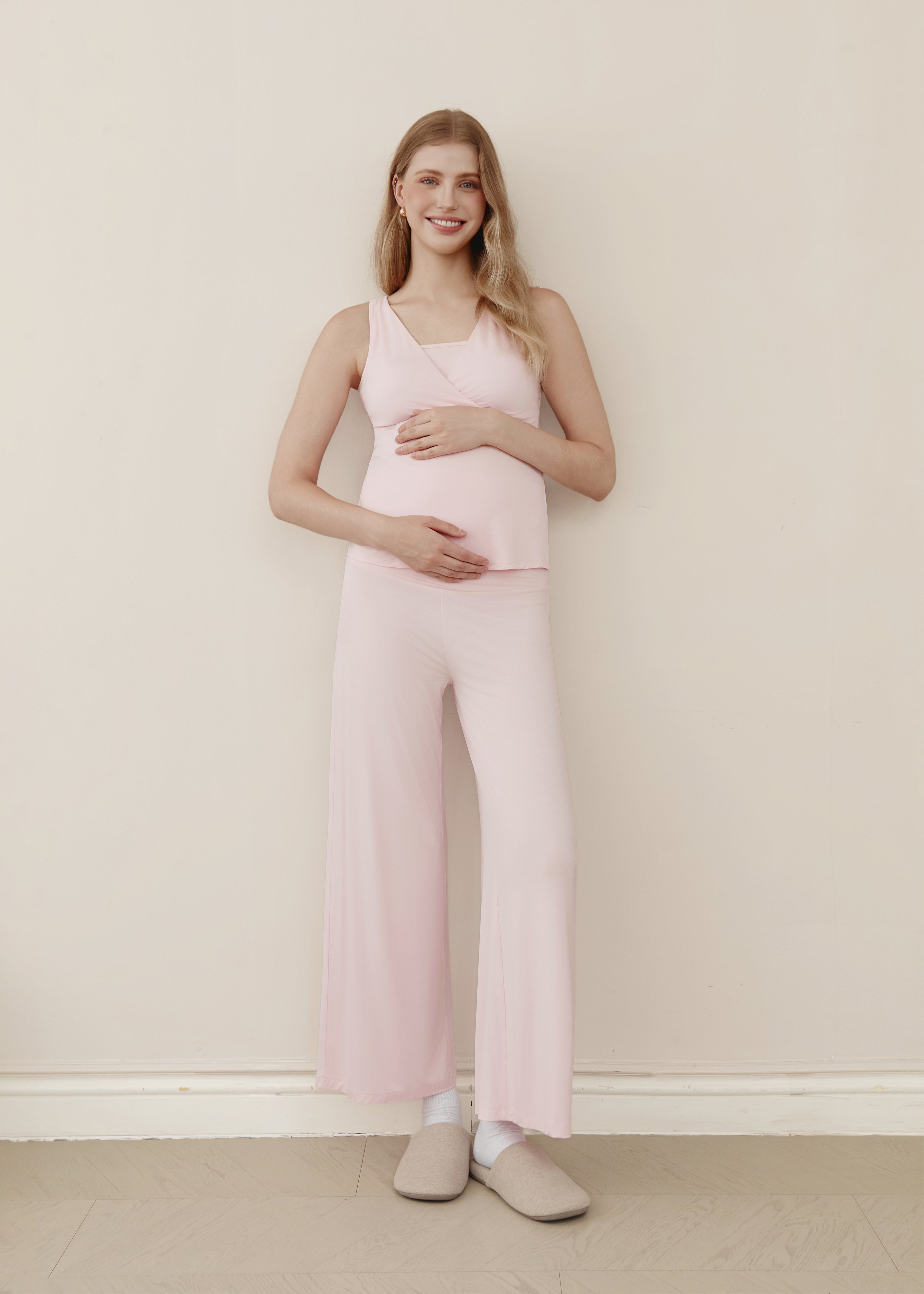 Forever Comfy Bamboo Wide-Leg Pants - Pink