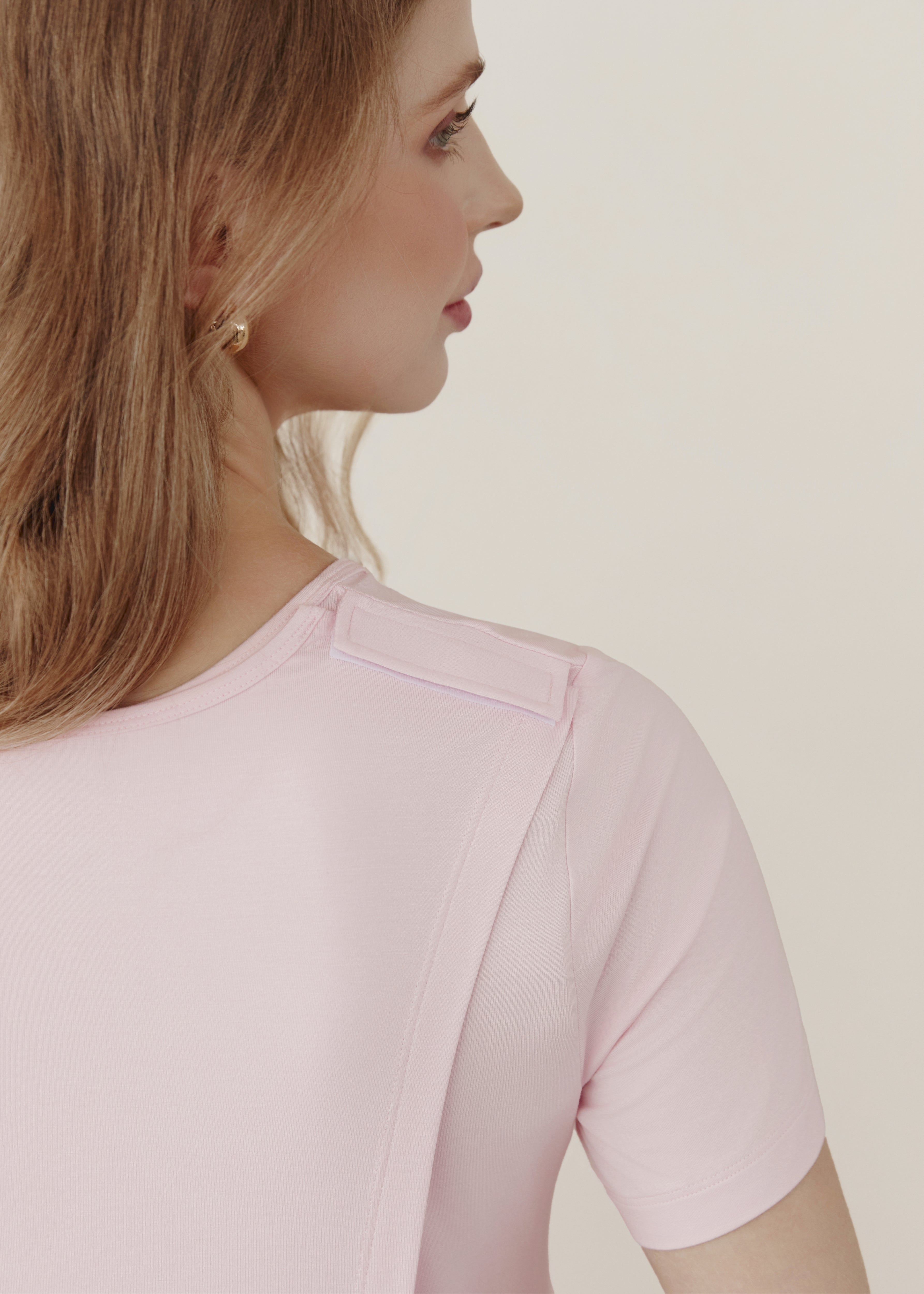 Soft Serenity Bamboo Birthing Gown - Baby Pink