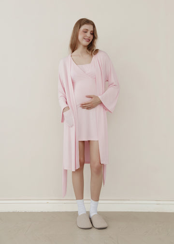 Hug Me Tight Bamboo Birthing Robe - Baby Pink