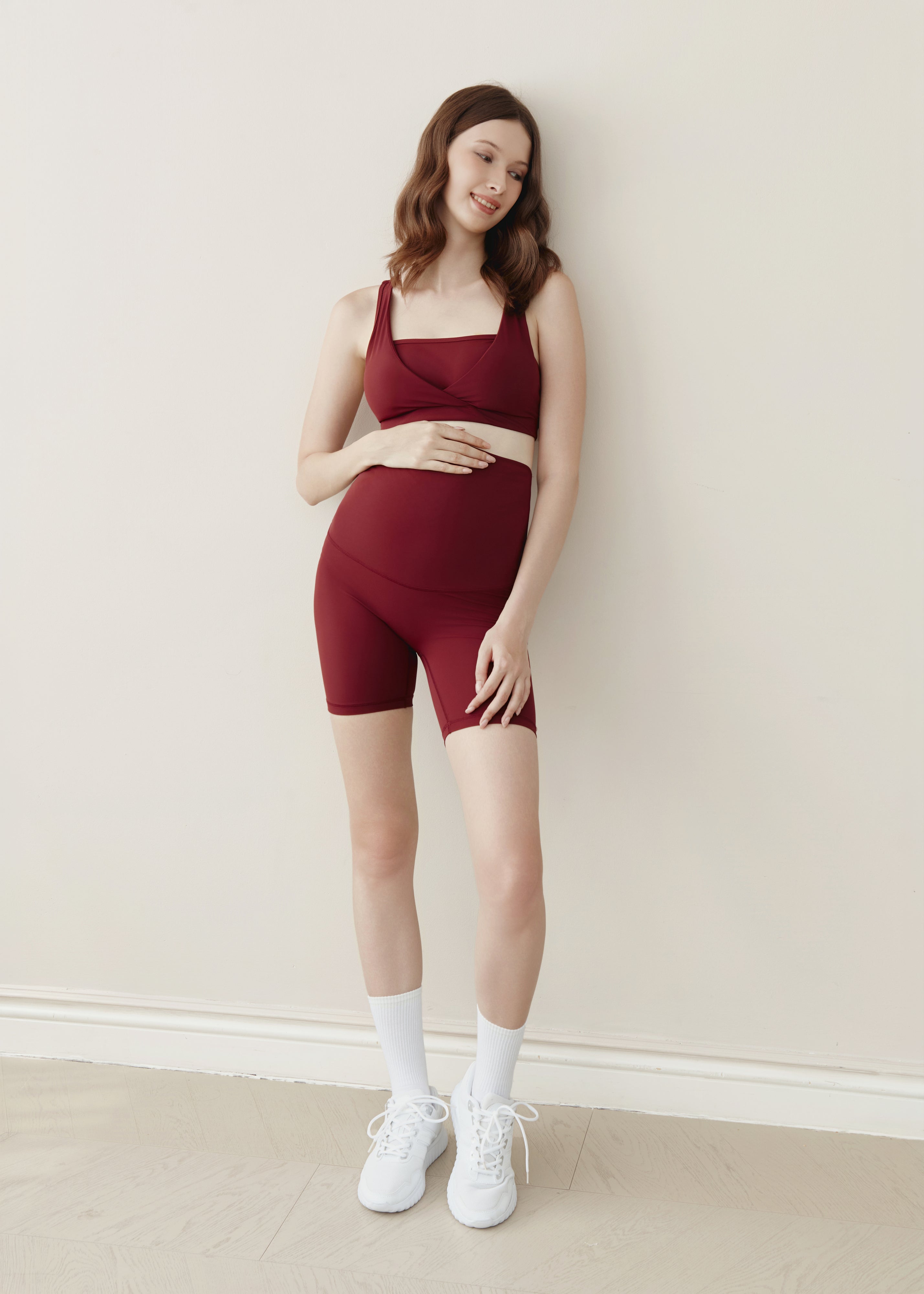 Move With Me Biker Shorts - Burgundy