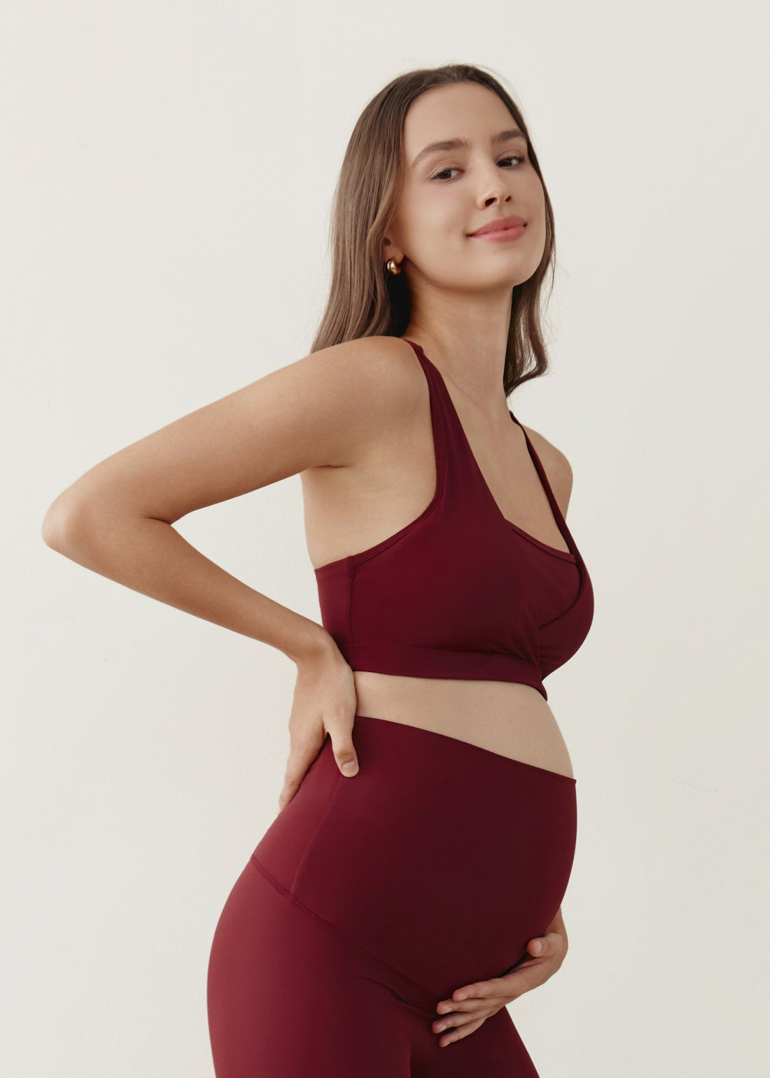 Keep Me Close Maternity Sports Bra - Burgundy