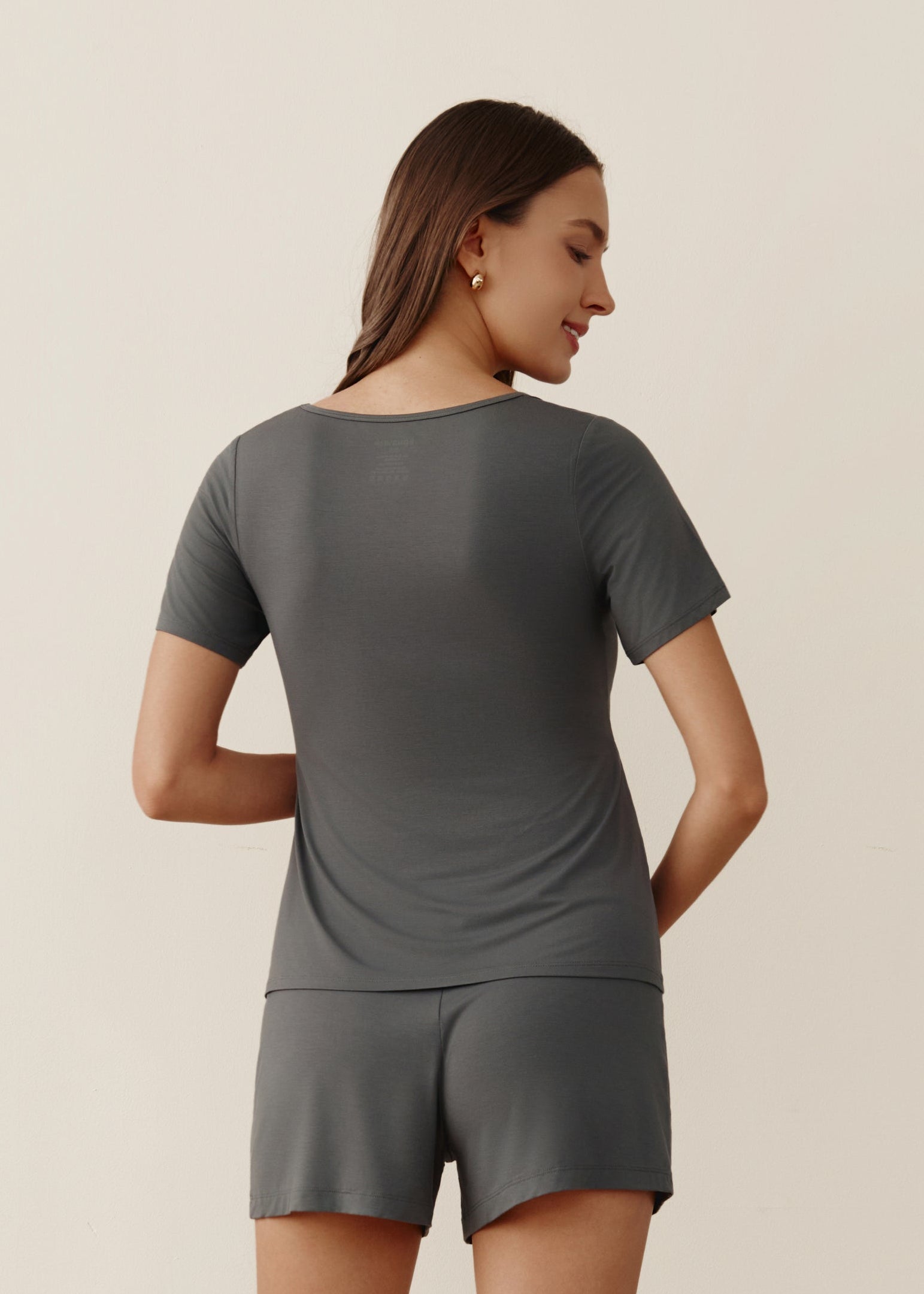 Mama Love Bamboo Nursing Top - Grey