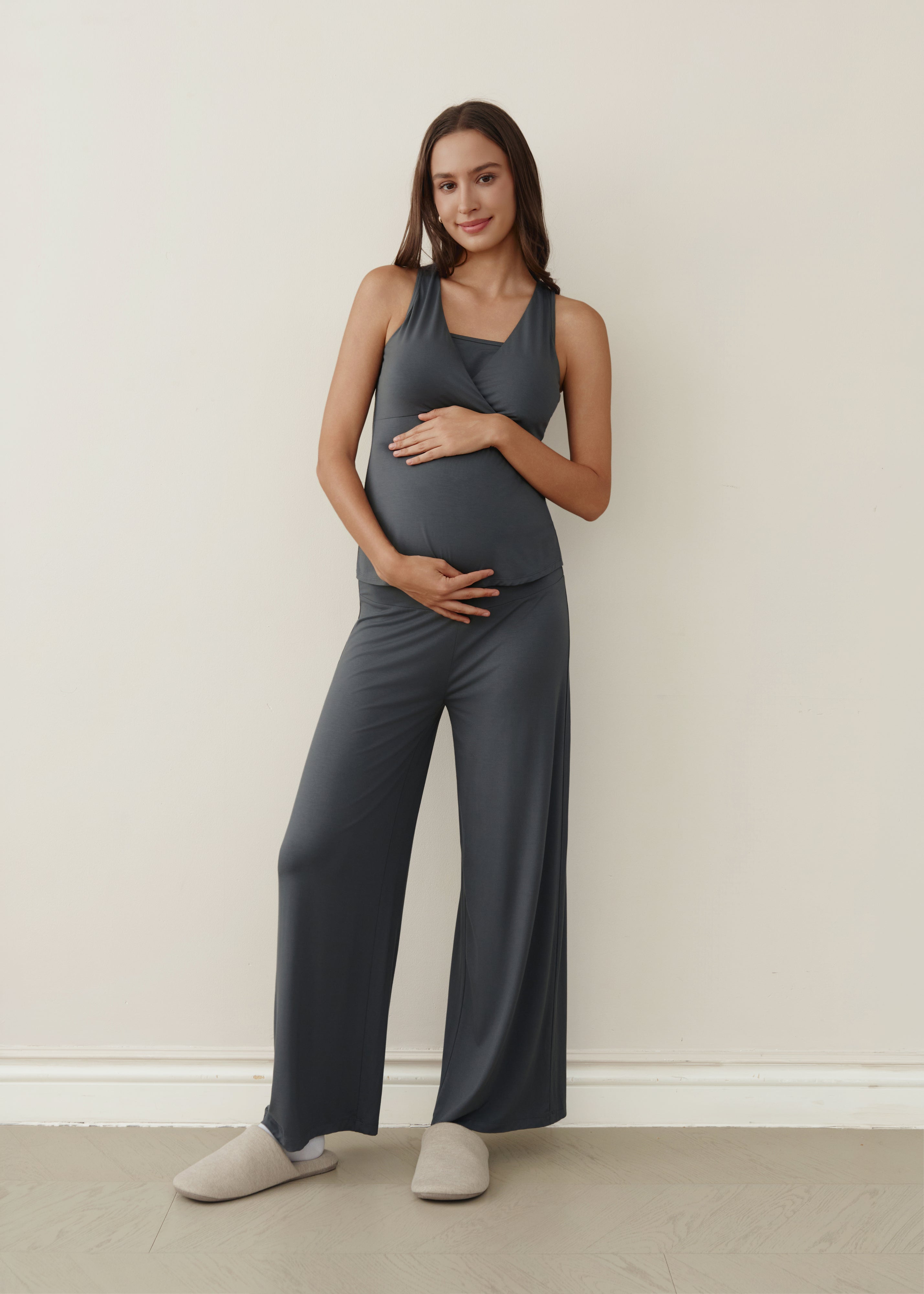 Forever Comfy Bamboo Wide-Leg Pants - Grey