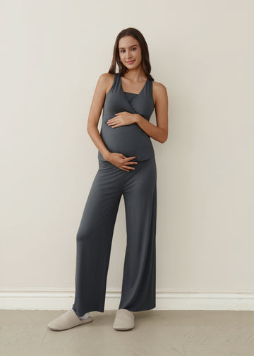 Forever Comfy Bamboo Wide-Leg Pants - Grey