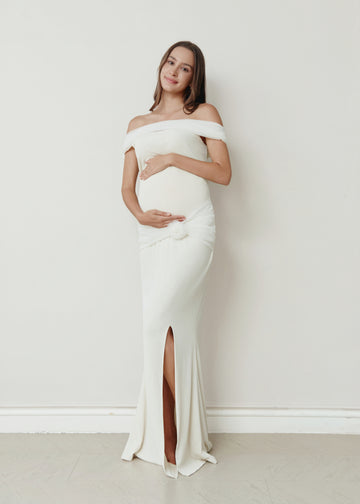Ever After Maternity Dress - Cream