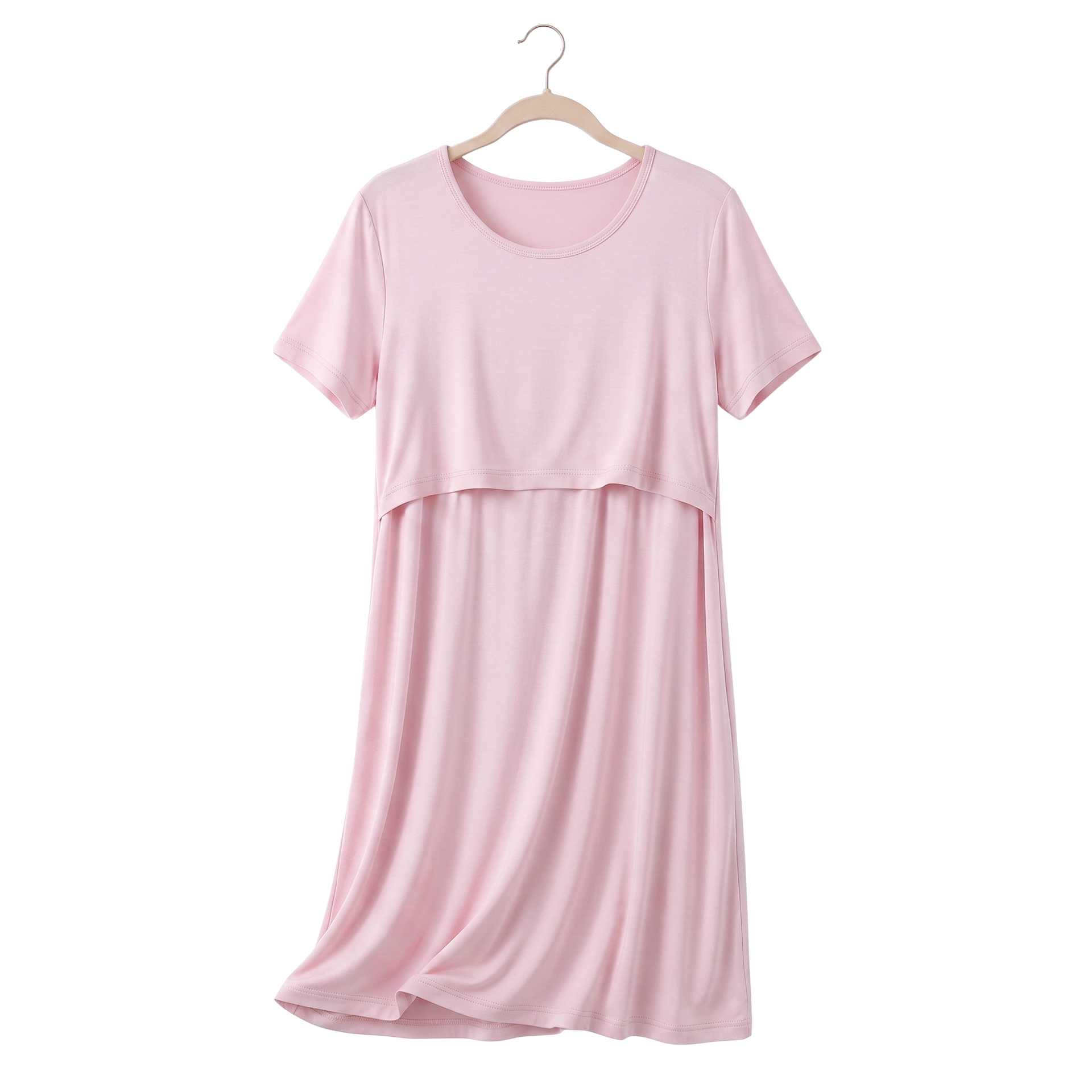 Soft Serenity Bamboo Birthing Gown - Baby Pink