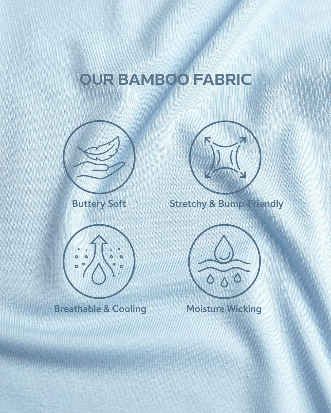 Comfy Cloud Bamboo Birthing Gown - Sky Blue