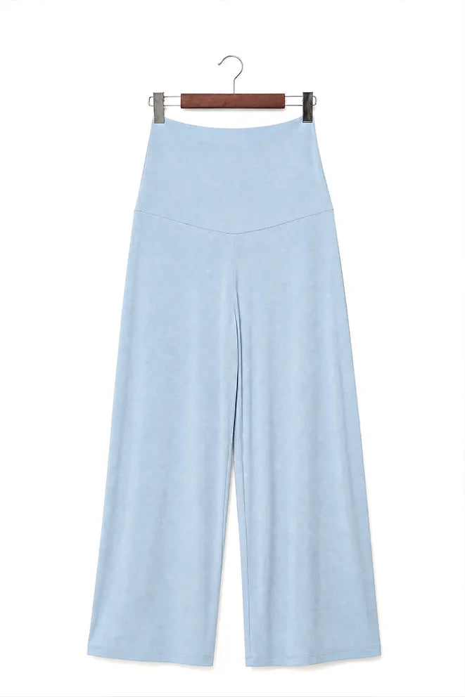Forever Comfy Bamboo Wide-Leg Pants in Blue by Bonbump