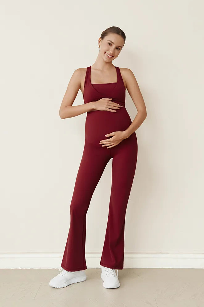 Flow With Me Flare Leggings in Burgundy by Bonbump