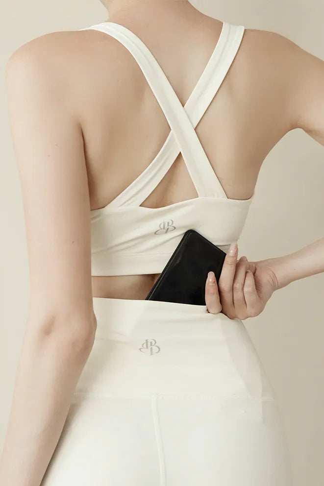 Flow With Me Flare Leggings in Cream with a modern flare-leg silhouette
