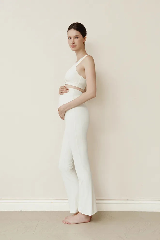 Flow With Me Flare Leggings in Cream by Bonbump