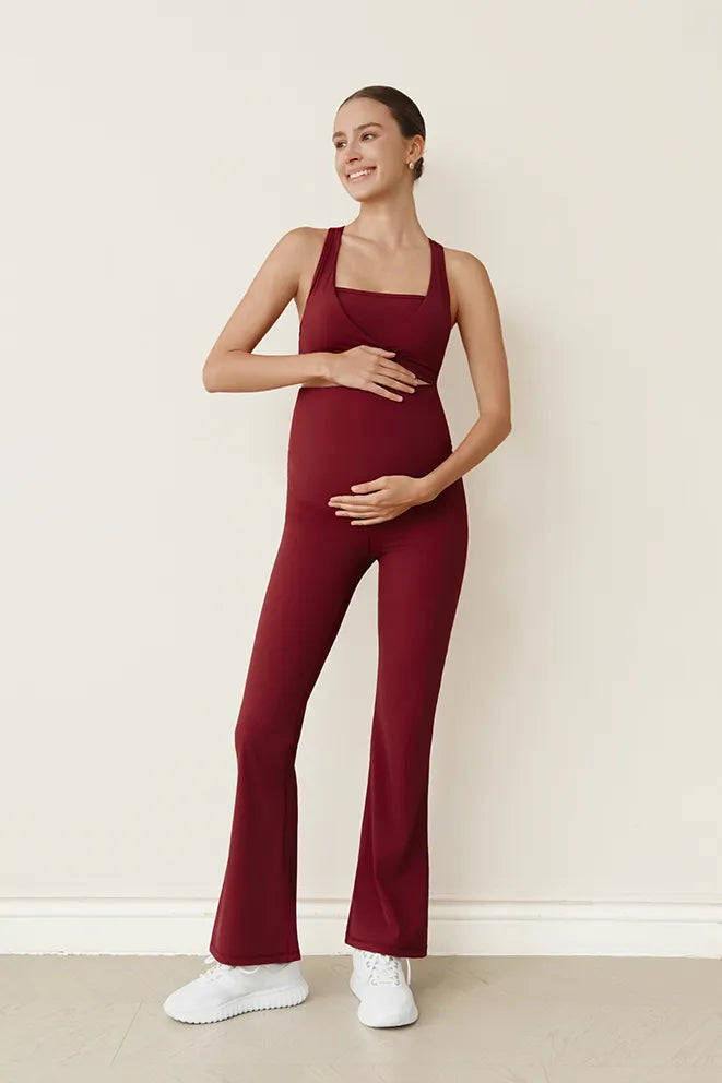 Flow With Me Flare Leggings in Burgundy by Bonbump