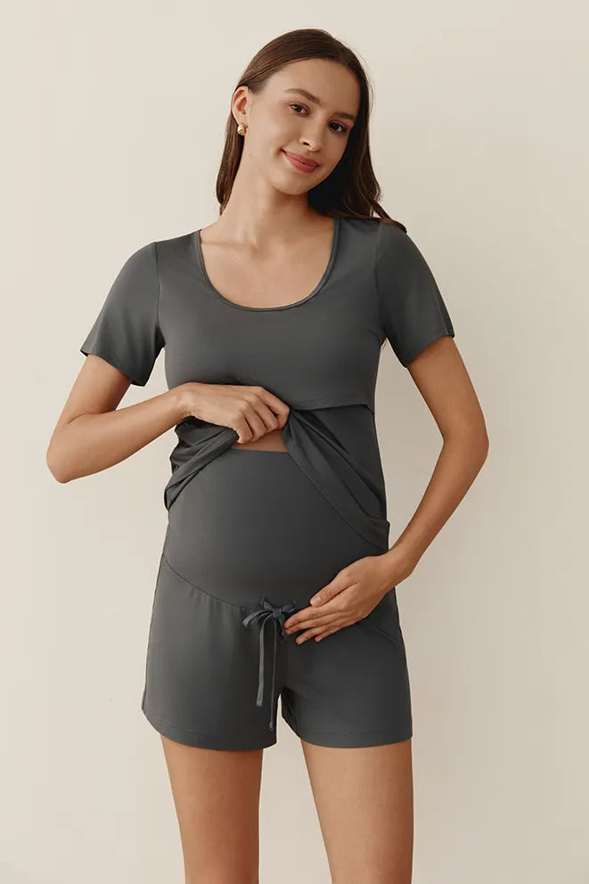 Forever Comfy Bamboo Shorts in Grey by Bonbump