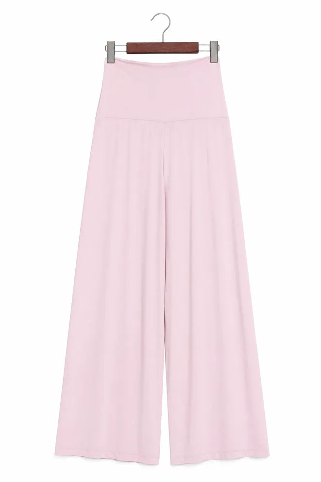 Bonbump Forever Comfy Bamboo Wide-Leg Pants in Baby Pink