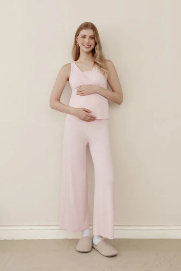 Forever Comfy Bamboo Wide-Leg Pants in Pink by Bonbump