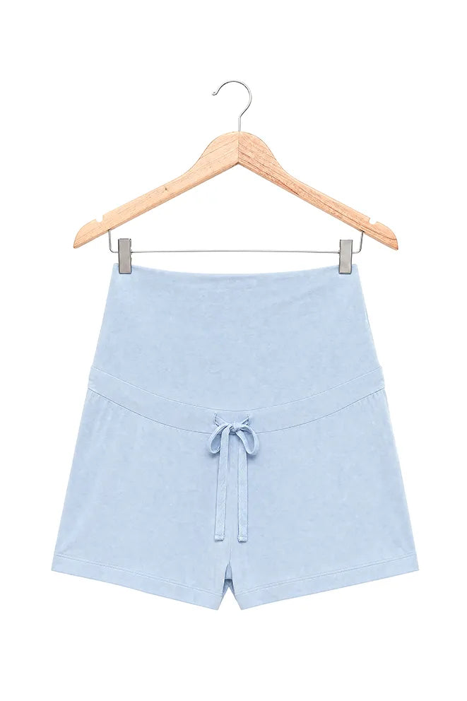 Forever Comfy Bamboo Shorts in Blue with a flexible waistband for a comfortable fit