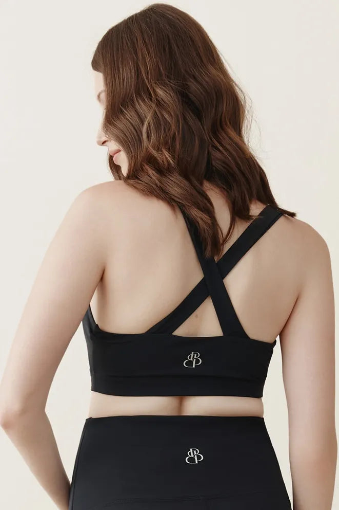 Keep Me Close Maternity Sports Bra in Black by Bonbump