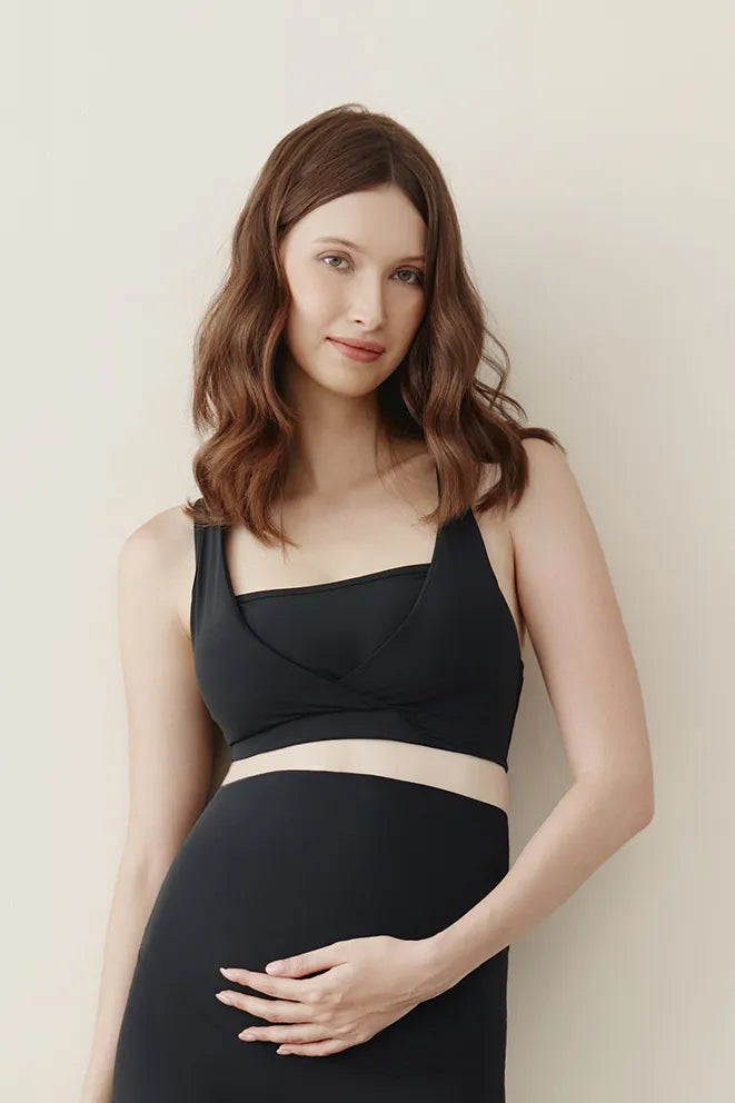 Keep Me Close Maternity Sports Bra in Black by Bonbump