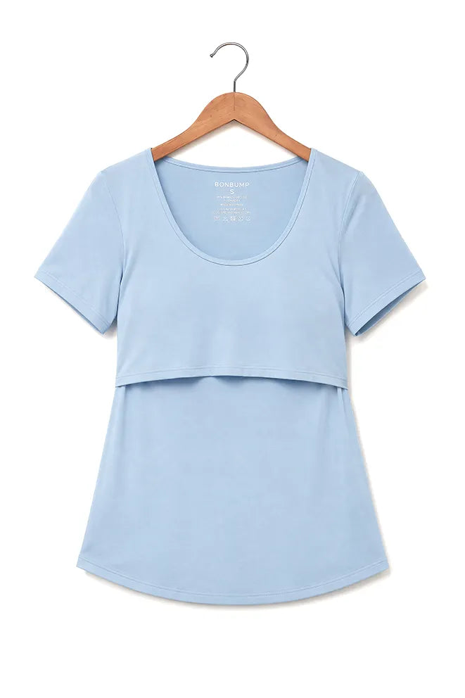 Mama Love Bamboo Nursing Top in Blue by Bonbump
