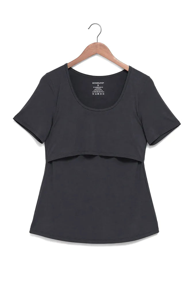 Mama Love Bamboo Nursing Top in Grey by Bonbump