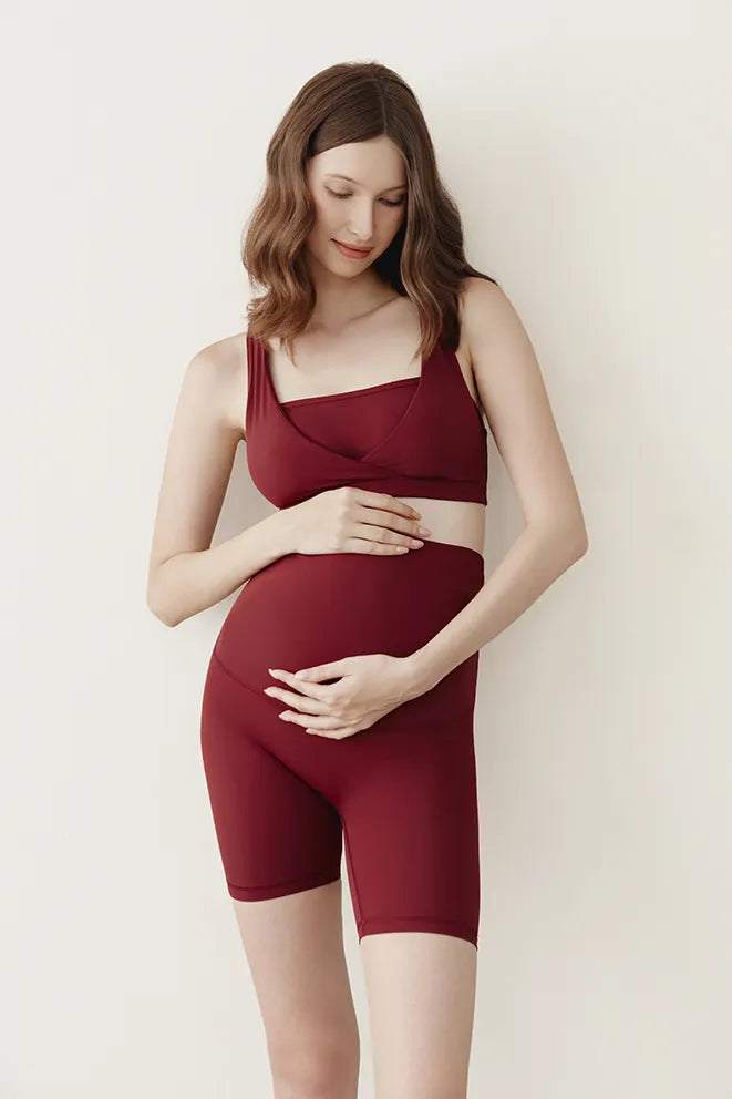 Move With Me Biker Shorts in Burgundy by Bonbump