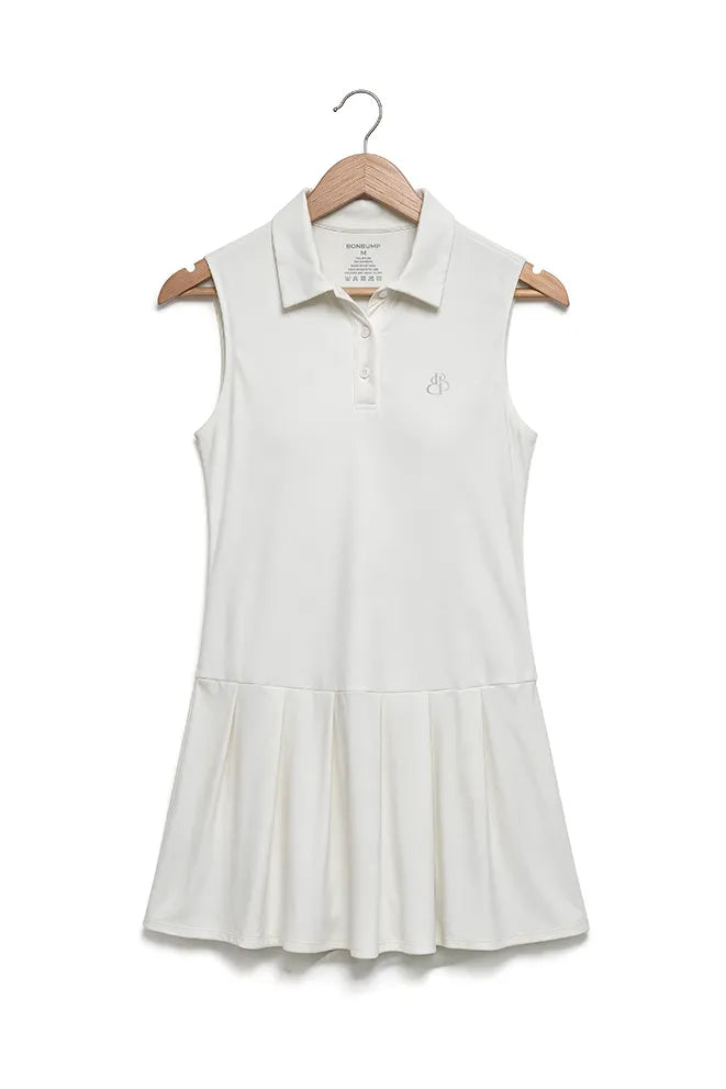 Cream maternity active dress for travel, errands, and casual everyday wear