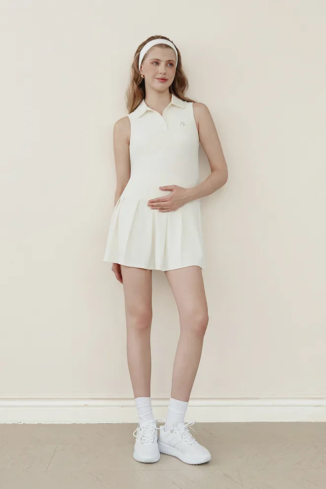 Rally Ready Tennis Dress in Cream by Bonbump